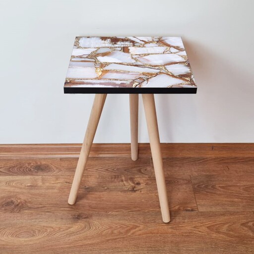 Masuta, Hanah Home, Shp262, Alb / Cămilă / Auriu