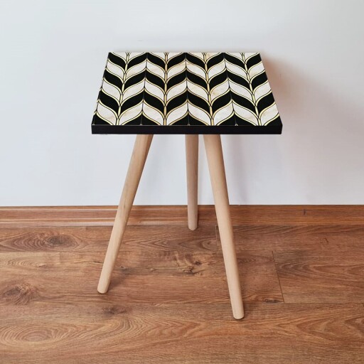 Masuta, Hanah Home, Shp267, Negru / Auriu / Alb