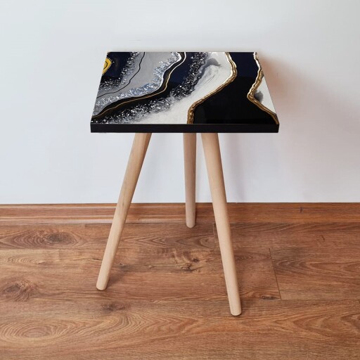 Masuta, Hanah Home, Shp285, Negru / Auriu / Alb