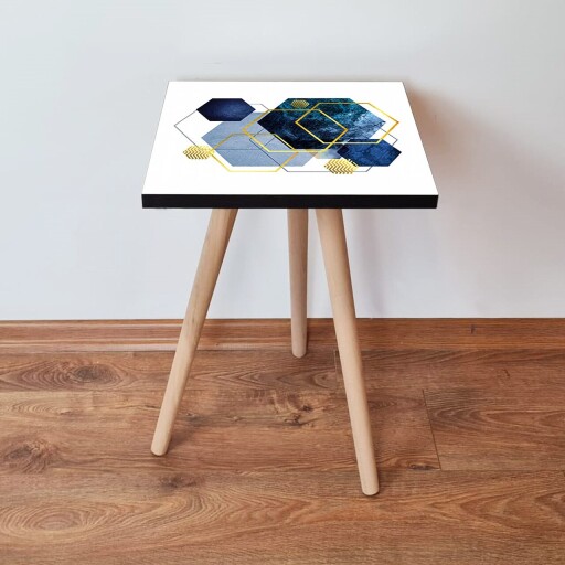 Masuta, Hanah Home, Shp327, Alb / Bleumarin / Albastru / Auriu