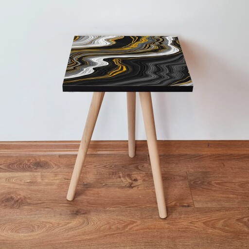 Masuta, Hanah Home, Shp74, Negru / Auriu / Alb