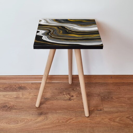 Masuta, Hanah Home, Shp75, Negru / Auriu / Alb