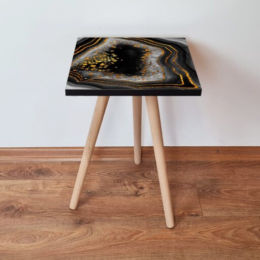 Masuta, Hanah Home, Shp76, Negru / Auriu / Alb