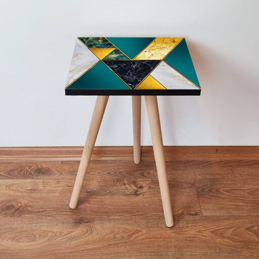 Masuta, Hanah Home, Shp86, Verde / Alb / Auriu / Negru