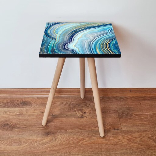 Masuta, Hanah Home, Shp89, Bleumarin / Albastru / Alb / Auriu