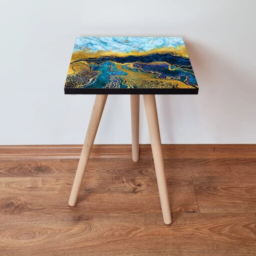 Masuta, Hanah Home, Shp90, Albastru / Bleumarin / Auriu