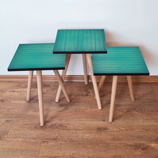 Set masute 3 piese, Hanah Home, 3Shp333, Albastru