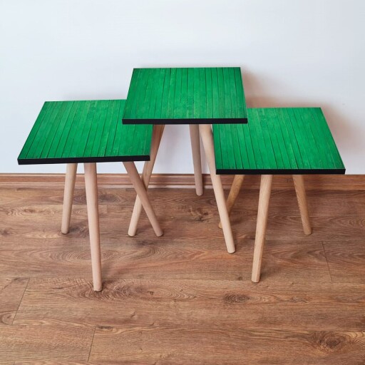 Set masute 3 piese, Hanah Home, 3Shp342, Verde