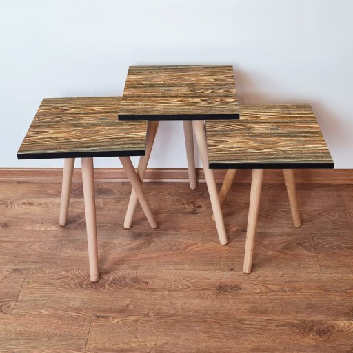 Set masute 3 piese, Hanah Home, 3Shp345, Maro