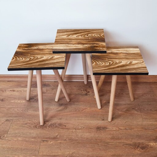 Set masute 3 piese, Hanah Home, 3Shp346, Maro