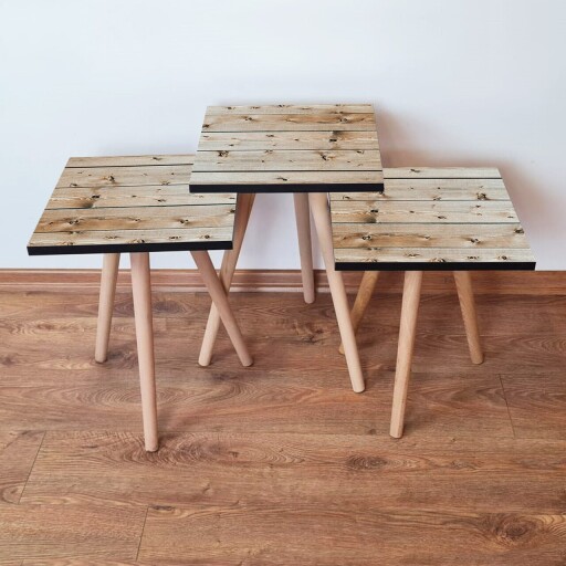 Set masute 3 piese, Hanah Home, 3Shp347, Bej