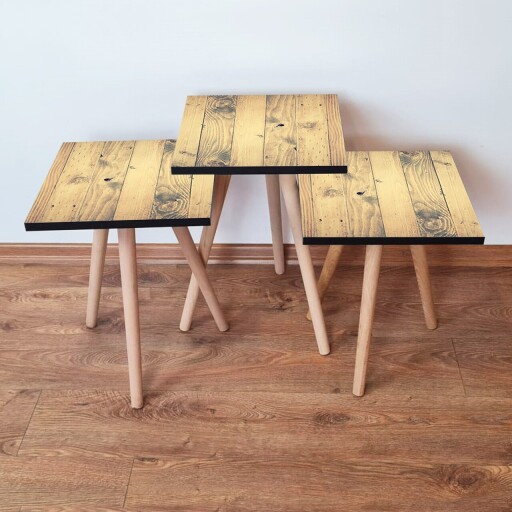 Set masute 3 piese, Hanah Home, 3Shp352, Bej