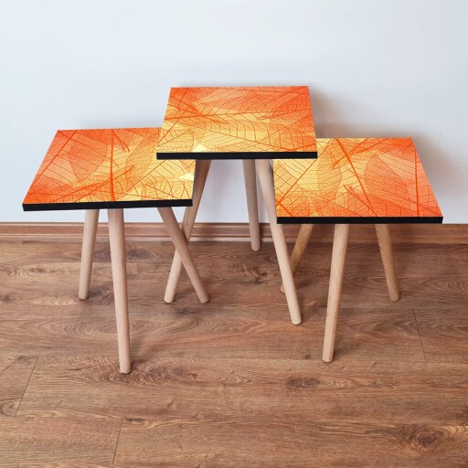 Set masute 3 piese, Hanah Home, 3Shp359, Portocaliu / Galben