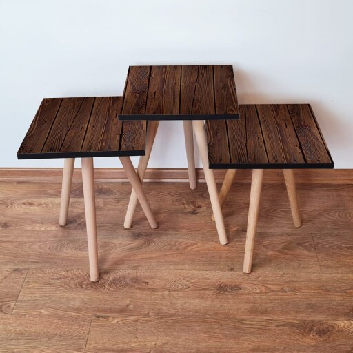 Set masute 3 piese, Hanah Home, 3Shp365, Maro