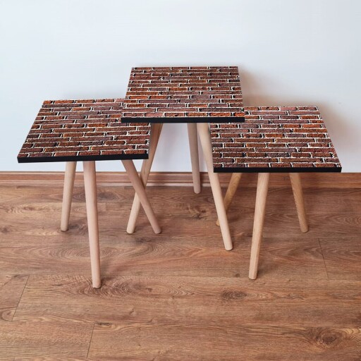 Set masute 3 piese, Hanah Home, 3Shp372, Maro