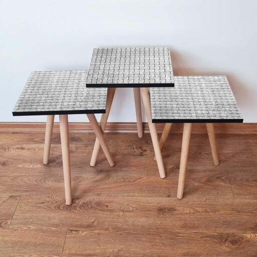 Set masute 3 piese, Hanah Home, 3Shp373, Gri