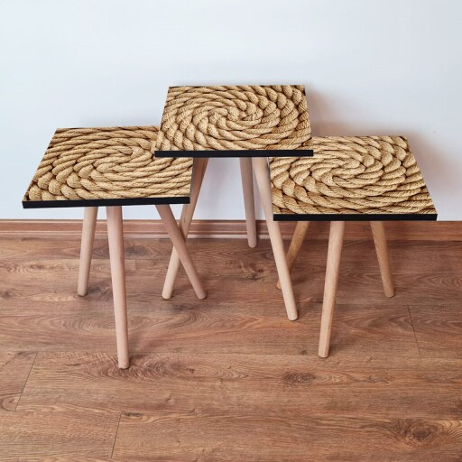 Set masute 3 piese, Hanah Home, 3Shp374, Bej