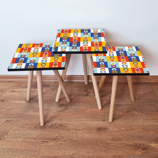 Set masute 3 piese, Hanah Home, 3Shp375, Multicolor