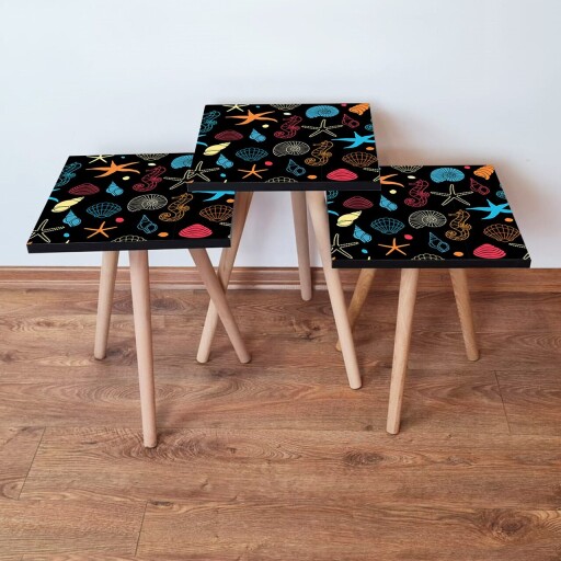 Set masute 3 piese, Hanah Home, 3Shp376, Multicolor