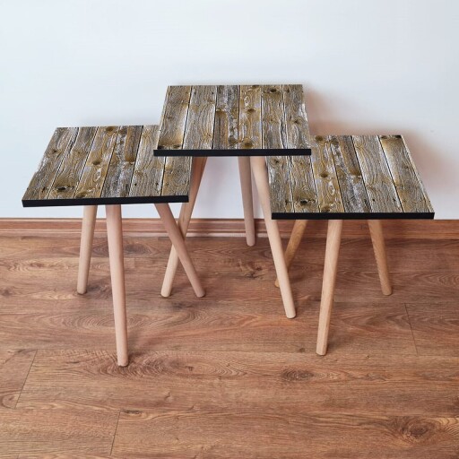 Set masute 3 piese, Hanah Home, 3Shp381, Maro