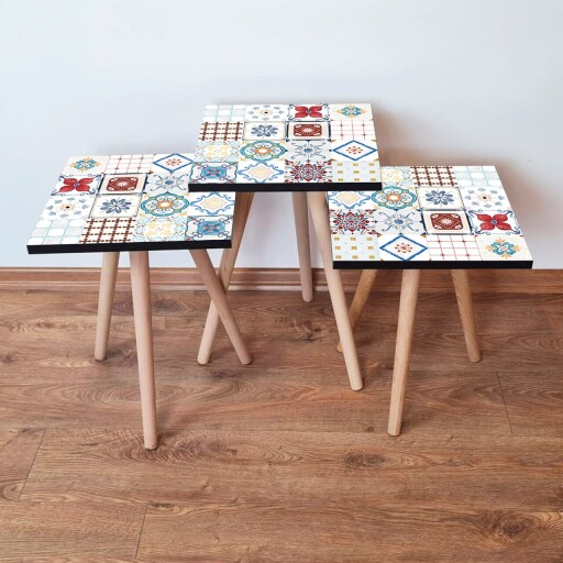 Set masute 3 piese, Hanah Home, 3Shp398, Multicolor