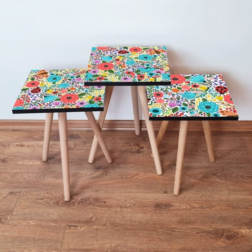 Set masute 3 piese, Hanah Home, 3Shp4, Multicolor