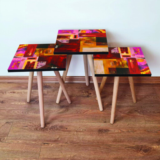 Set masute 3 piese, Hanah Home, 3Shp55, Multicolor