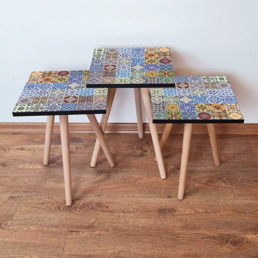 Set masute 3 piese, Hanah Home, 3Shp59, Multicolor