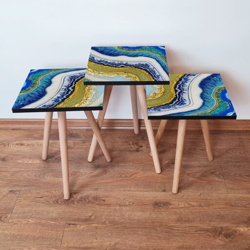 Set masute 3 piese, Hanah Home, 3Shp71, Multicolor