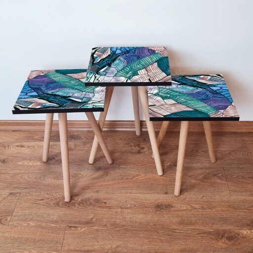 Set masute 3 piese, Hanah Home, 3Shp80, Multicolor