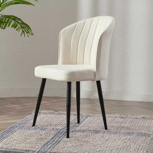 Set scaune 2 piese, Hanah Home, Rubi, Crem/Negru