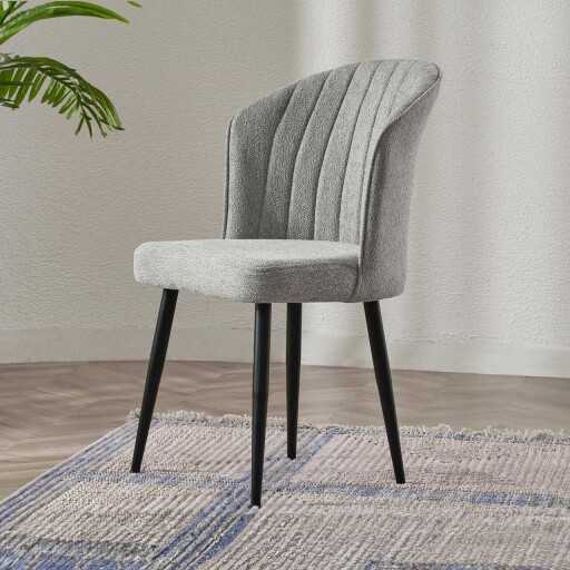 Set scaune 2 piese, Hanah Home, Rubi, Gri/Negru