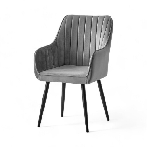 Set scaune 2 piese, Hanah Home, Nova, Gri/Negru