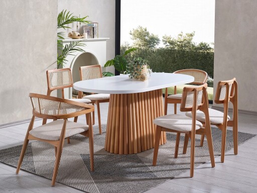 Masa, Hanah Home, Soho, Alb / Natural