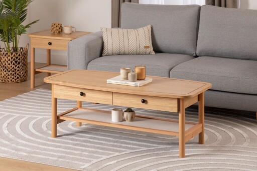 Masuta de cafea, Hanah Home, Daisy, Natural/Lemn