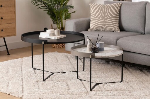 Set masute 2 piese, Hanah Home, Mandy, Antracit