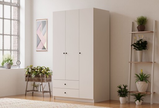 Dulap pentru haine, Hanah Home, Rb-066, Alb mat