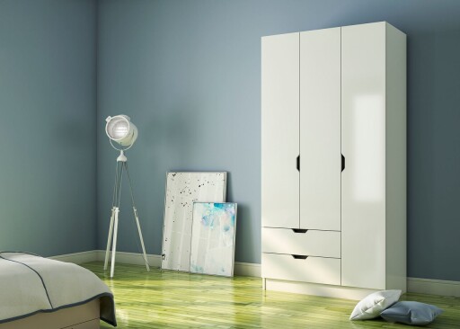 Dulap pentru haine, Hanah Home, Rb-155, Alb mat