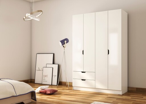 Dulap pentru haine, Hanah Home, Rb-156, Alb mat