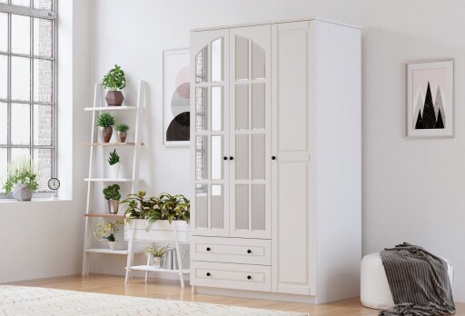 Dulap pentru haine, Hanah Home, Rb-011, Alb mat