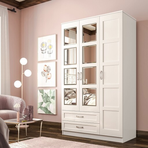 Dulap pentru haine, Hanah Home, Rb-050, Alb mat