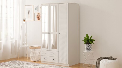 Dulap pentru haine, Hanah Home, Rb-062-03, Alb mat