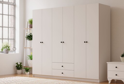 Dulap pentru haine, Hanah Home, Rb-069, Alb mat