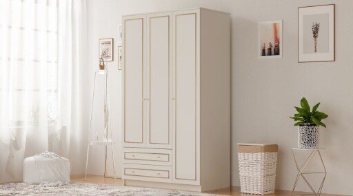 Dulap pentru haine, Hanah Home, Rb-077, Alb mat