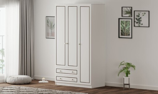 Dulap pentru haine, Hanah Home, Rb-093-01, Alb mat