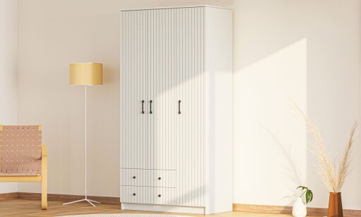 Dulap pentru haine, Hanah Home, Rb-185, Alb mat