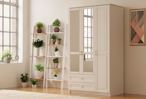 Dulap pentru haine, Hanah Home, Rb-119-01, Alb mat