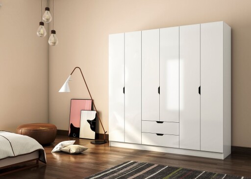 Dulap pentru haine, Hanah Home, Rb-157, Alb mat