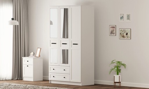 Dulap pentru haine, Hanah Home, Rb-168-01-008, Alb mat