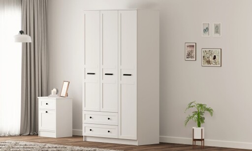 Dulap pentru haine, Hanah Home, Rb-168-01-003, Alb mat